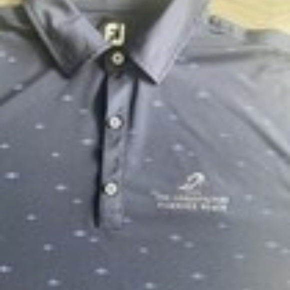 FootJoy Men's Golf Polo Shirt Short Sleeve Navy Fish Print Performance Size M - Picture 3 of 10